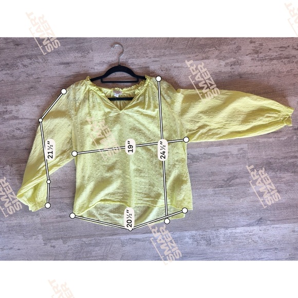 J. Crew lime Textured v-neck lightweight Blouse size large - Picture 9 of 9